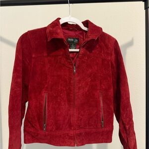Style & Co Red Suede Jacket